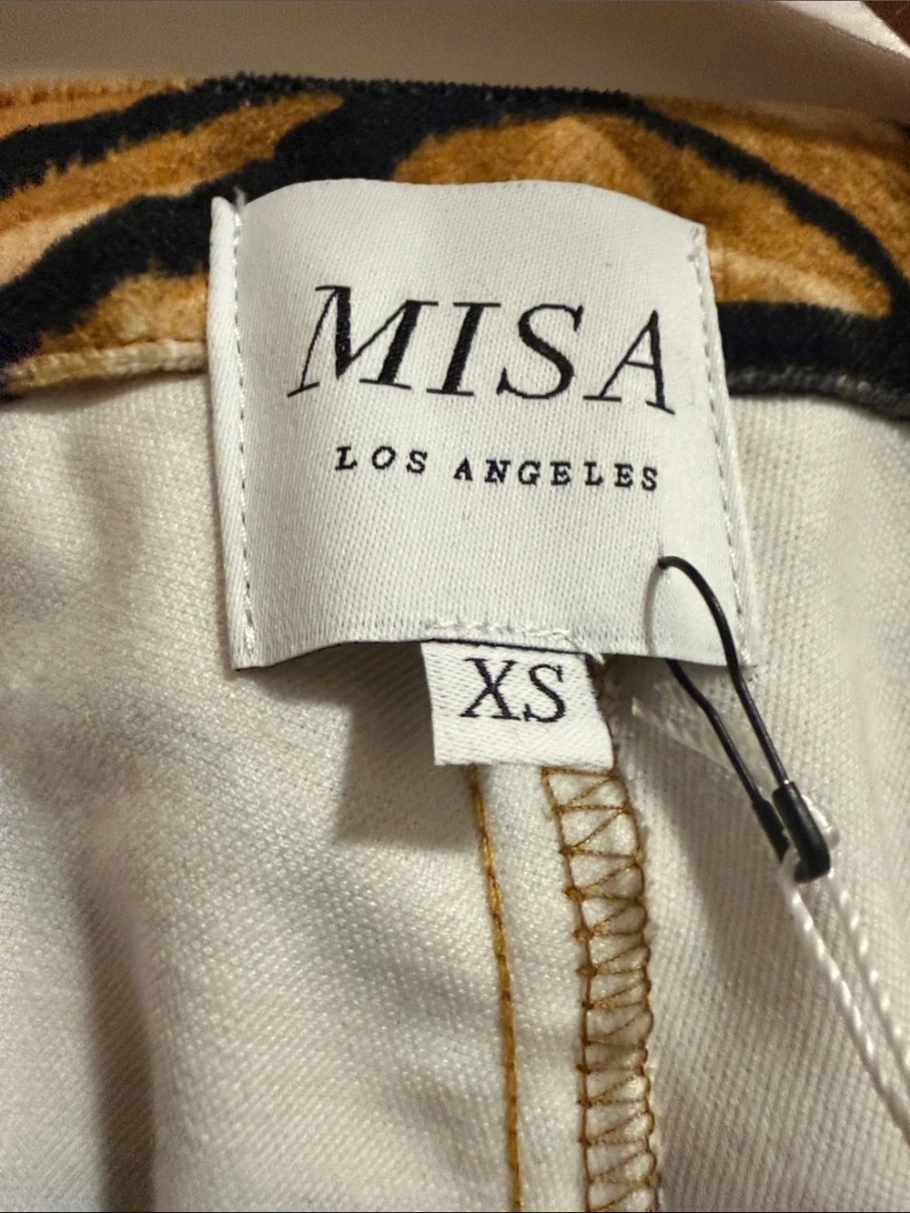 Misa Los Angeles Tiger-Stripe Trousers in Brown and Black